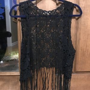 Black Crochet vest